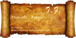 Thurzó Fanni névjegykártya