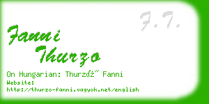 fanni thurzo business card